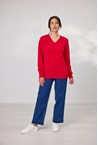 CARTER V NECK - rouge red
